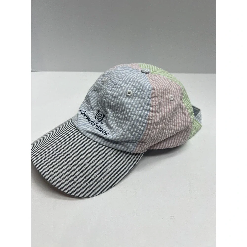 Vineyard Vines Kentucky Derby Collab Unisex Seersucker Adjustable Hat Cap